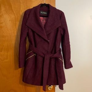 Guess Eggplant Coat with gold accentsb